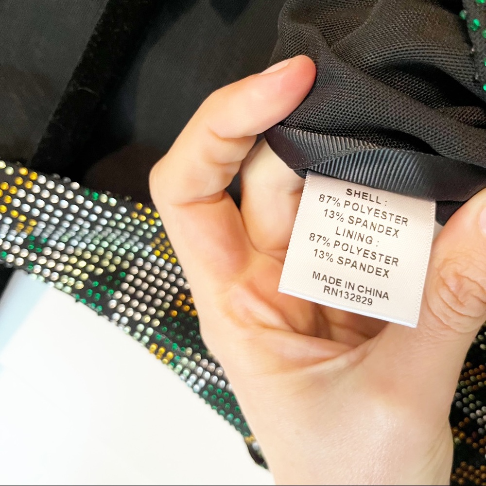 X by NBD It Girl Embellished Bodysuit in Green & Gunmetal x revolve - Picture 6 of 8